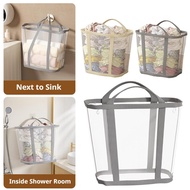 Mesh Dirty Laundry Bin Foldable Toy Storage Bag Clothes Bathroom Machine Washing Basket B6e3