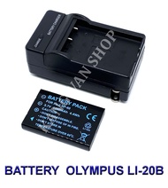 LI-20B \ LI20B แบตเตอรี่ \ แท่นชาร์จ \ แบตเตอรี่พร้อมแท่นชาร์จสำหรับกล้องโอลิมปัส Battery \ Charger