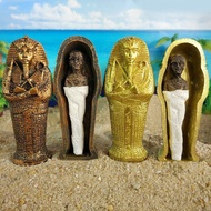 [HME] Resin Egypt Mummy Figurine Model Statue Miniature Egyptian King Sandplay Decor