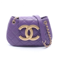 【二手】香奈兒 Matelassé 小號斜背包 AS4609 紫色羊皮（綿羊皮）Matelassé 迷你鏈條單肩包