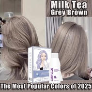 Natural Hair Dye Cream Organic Pewarna Rambut No Need to Bleach Hair Milk Tea Gray Hair Colour 染发膏 染