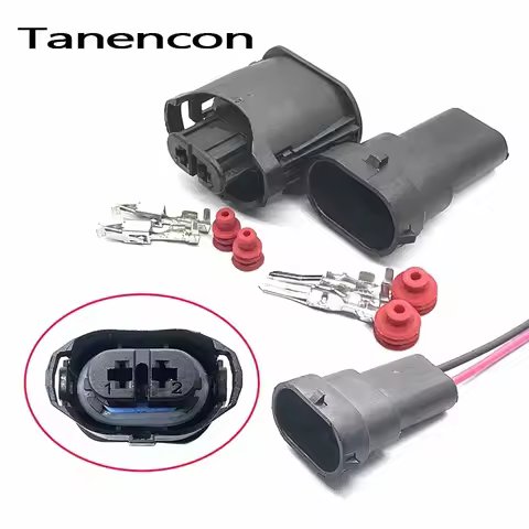 1/5/10 Sets 2 Pin Car 3.5mm Series Connector Plug Automotive Front Bumper Fog Lamp Plug 1-355668-2 f