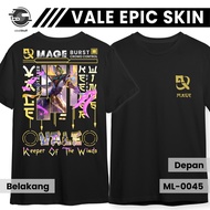 Kaos MLBB VALE EPIC SKIN Mobile Legends Lengan Pendek Hitam Combed 24S Distro Mage ML