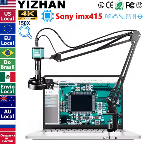 4K Digital Microscope 48MP Microscope For Electronics USB-C Industrial Cameras HDMI 1-150X Zoom C-Mo