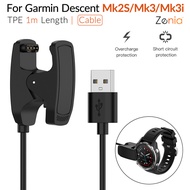 Zenia เครื่องชาร์จ USB แท่นวางมือถือคลิปแท่นชาร์จสายข้อมูลสายไฟสำหรับ Garmin Descent Mk3 Mk3i Mk2 Mk