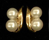 MIKIMOTO 珍珠18K黃金懷舊耳環 MIKIMOTO Pearl 18K Yellow Gold Vintage Earrings (#B)