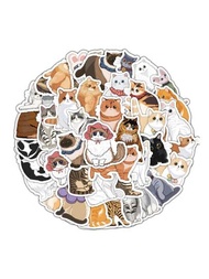 60入組手繪貓咪圖案貼紙,自粘涂鴉貼紙,可用於裝飾手機殼,行李箱,筆記本電腦和更多物品,防水