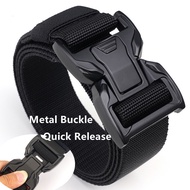 New Tactical Belt, Hiking Nylon Work Belt, Metal Heavy Quick Release Buckle Outdoor Men's Belt