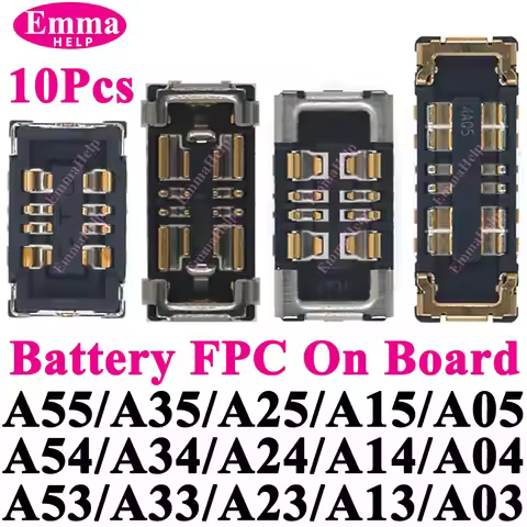 10Pcs Inner Battery FPC Connector Cilp Contact Plug For samsung A06 A55 A35 A54 A34 A33 A73 A13 A15