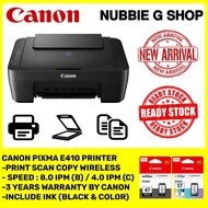 Canon PIXMA E410 Compact All-In-One Low-Cost Printing Printer Print, Scan &amp; Copy Free black color ink 3 Years Warranty