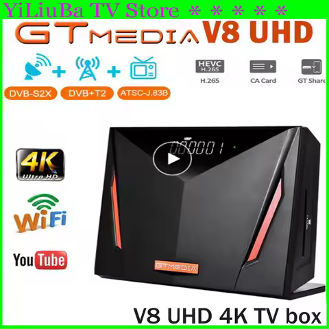[Genuine]GTMEDIA V7 s5x Super Value Satellite TV Receiver DVB-S/S2 Full HD 1080P With USB WIFI Digit
