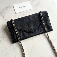 絕版中古包 Chanel 黑色信封斜背包 單肩包 錢包 側背包 古董包