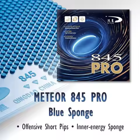 METEOR 845 PRO Blue Sponge Table Tennis Rubber Fast Attack Offensive Short Pips-out Inner-energy Pin