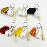 Large Baseball Three-Piece Keychain Baseball Keychain Simulation Ball Bag Pendant Student Gift