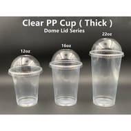 EC 22oz PP Clear Cup with " Dome Lid " [ 100sets± ] E22 - Disposable Plastic Cup - Thick