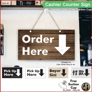 Counter Cashier Hanging Sign Customer Order Pay Pickup Here Sign Cafe Business Shop Restaurant