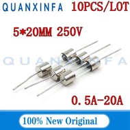 10PCS 5*20MM Fast Blow Insurance Tube 5x20 250V 0.5A 1A 2A 3A 4A 5A 6.3A 8A 10A 12.5A 15A 20A Long p