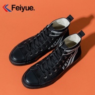 FEIYUE FEIYUE Retro High-Top Canvas Shoes Black Luminous Running Shoes