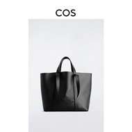 COS | กระเป๋าถือผู้ชายสีดำมีซิป