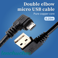 Fenc แท็บเล็ตมือถือสองข้อศอก USB Micro90 ° ซ้ายและข้อศอกขวาสายข้อมูลแอนดรอยด์สายชาร์จอเนกประสงค์0.25เมตร