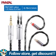 FAAEAL FBZ1601 Plus สาย5N เคลือบเงิน16เส้นความยาว2ม. ความยาว3.5/4.4มม. ตัวเลือกเต้าเสียบแนวตรงสาย QD