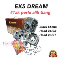 EX5 DREAM FURIOUS ONCE COMBO ENGINE CLASS CRANKCASE COVER 63mm Block 56mm Head 23/27 24/28 Shaft 266