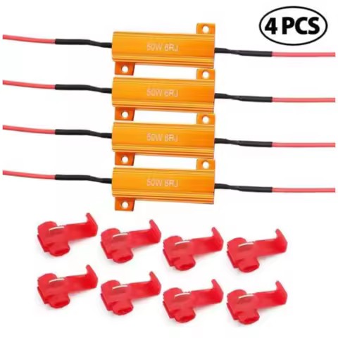 4Pcs/Set Load Resistors For LED Light 50W 6RJ Wirewound Resistor Aluminum Shell Power Resistors For 