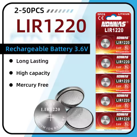 5-6.0PCS LIR1220 3.6V Genuine Rechargeable Coin Cell Patch Transposon New Original Lithium-ion Butto