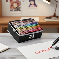 Pro Art 262-Color Double-Ended Watercolor Markers, Vibrant Art Pen Set for Illustrators & Painters