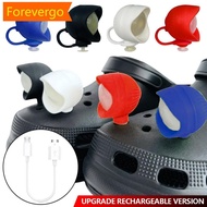【Forever】 2pcs Upgrade Rechargeable LED Shoe Lights Charms Headlight 3 Lighting Modes for Night Walk