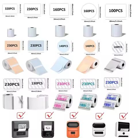 M110 Paper Compatible With M110/M120/M220/M221 Label Maker Printer Thermal paper Label Maker Paper M