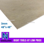 (4ft x 4ft) 3mm Plywood Timber Panel Wood Board Sheet Ply Wood Papan Kayu Perabot