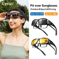 Cyxus Fit Over Glasses Sunglasses for Men Women Wrap Around Sports Driving Sunglasses Wear Over Pres