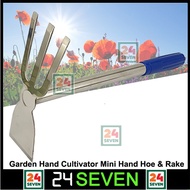 Stainless Steel Mini Hoe With Rake Double Sided Mini Cangkul Hoe And Rake Garden Mini Hoe