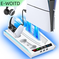 【E-WOITD】 PS5 PS5 PS5 Pro ยืนสำหรับดิสก์และคอนโซลดิจิตอล PS5ระบายความร้อนและสถานีชาร์จที่มีพัดลม3ระด
