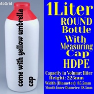 1Liter BS020/ 500ml round Plastic Bottle/ 1L/500ml(BS096B)bottle Container with Measuring Cap/ HDPE Bottle 1 Liter