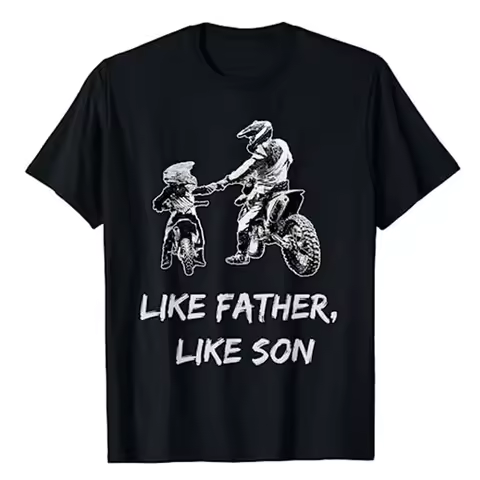 Like Father - Like Son Motocross Shirt Dirt Bike T-Shirt Motorcycle Dad Son Graphic Tee Top Motorbik