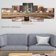 Large Muslim Clock Makkah Madinah 100X40 Multi Panel Custom Muslim Kaaba Mecca Clock/ Aesthetic Bedr
