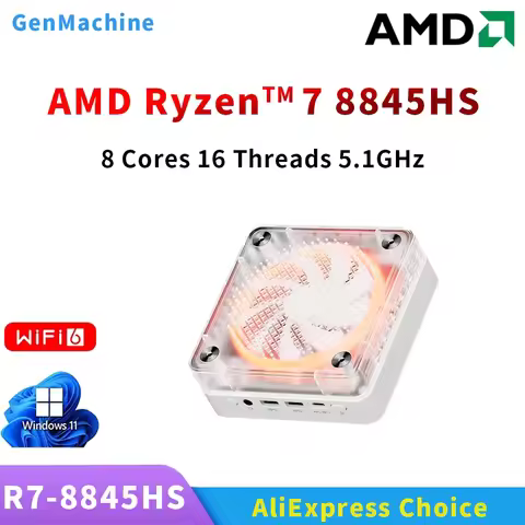 GenMachine AMD Ryzen 8845HS 7840HS 7940HS MINI PC Windows 11 DDR5 4800Mhz 256/512GB SSD WIFI6 BT5.2 