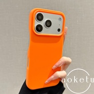 Borderless heat dissipation ultra-thin skin feel orange phone case suitable for iPhone 11 12 13 14 1