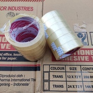 ~`LARIS~ Lakban bening Daimaru tape asli isolasi transparan ukuran 24mm 6 Rolls 1 pack ``