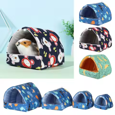 Fashion Winter Rabbit Squirrel Mini Cage Small Animal Sleeping Bed Hamster House Guinea Pig Nest War