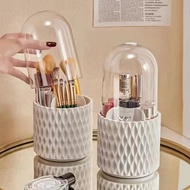 360 Degree Rotating Make Up Brush Box Acrylic Lipstick Organizer Dustproof Makeup Pen Holder Organis