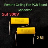 2 Biji 2uf 300VAC Remote Ceiling Fan PCB Board Capacitor alpha elmark