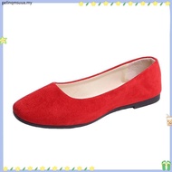 Plus Size 35-43 Women Suede Slip-On Lofers Shoes Office Casual Rounded Toe Flats Shoes