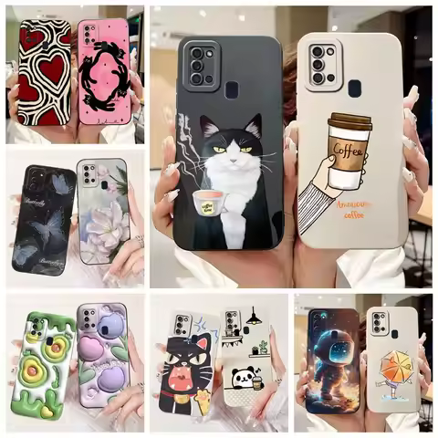 For Samsung Galaxy A21s Case SM-A217F New Fashion Cartoon Painted Cover Shockproof Phone Case For Sa