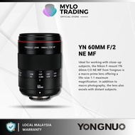 Yongnuo YN 60mm f/2 NE MF Lens for Nikon F / Canon EF