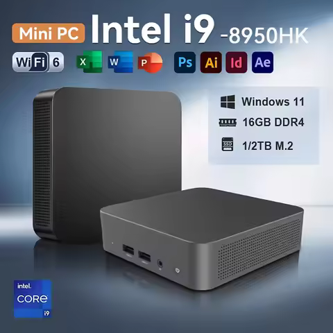 Intel Core i9 8950HK Gaming Mini PC Windows 11 Pro 16GB DDR4 1TB 2TB M.2 SSD UHD Graphics 1000Mbps E