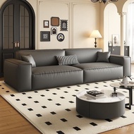 Genuine Genuine Leather Italian Inline Tofu Block Sofa Genuine Leather Premium Black Clearance Minim