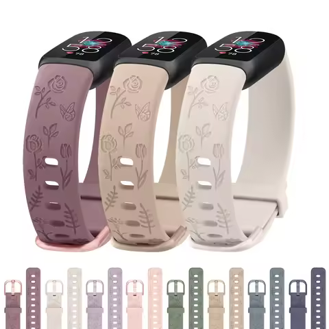 Soft TPU Flower Engraved Band For Fitbit Luxe Strap Sport Watchband For Fitbit Luxe Wristband Adjust